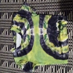 CROPP TEE GREEN TIE DYE